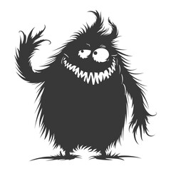 Obraz premium Silhouette funny monster black color only
