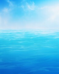 Obraz premium An endless ocean with clear blue water and a bright blue sky with few clouds.