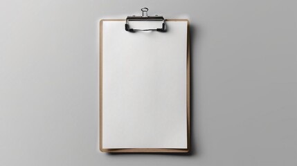 A blank clipboard with blank sheets of paper, perfect for showcasing your documents or forms