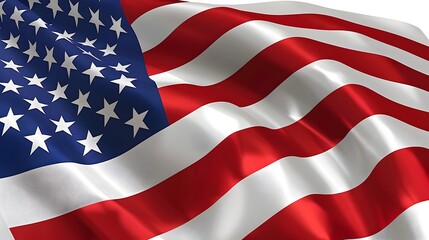 Waving American National Flag Symbolizing Freedom and Independence