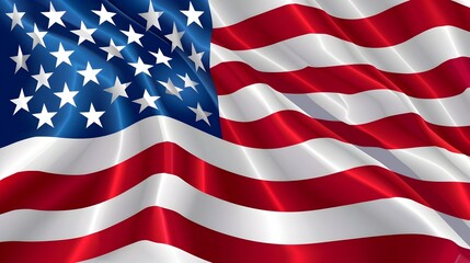 Fototapeta premium Waving American National Flag Representing Freedom and Democracy of United States