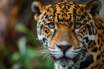 Jaguar face, close up of a jaguar, Taking close up of a Leopard Portrait Terror of the Jungle an Aggressive, Ai generated