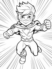 Fototapeta premium Comic Adventures Chronicle, kids coloring sheets , cartoon style