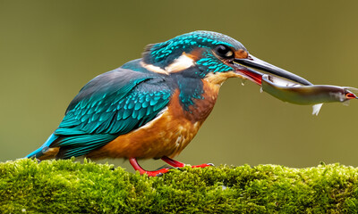 A male kingfisher fishing for his chicks.