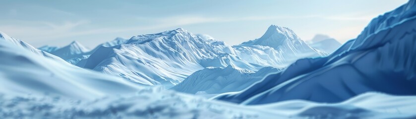 Fototapeta premium fresh snow on a mountain ridge, pristine white and ice blue tones, perfect for a winterthemed backdrop