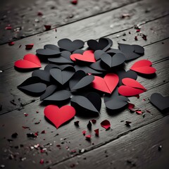 Red and Black Hearts 
