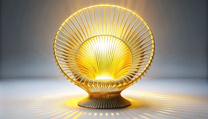 modern artistic light fixture with numerous metallic rods extending from the center open sphere shape