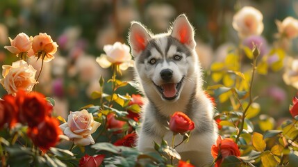 Fototapeta premium Happy puppy portrait