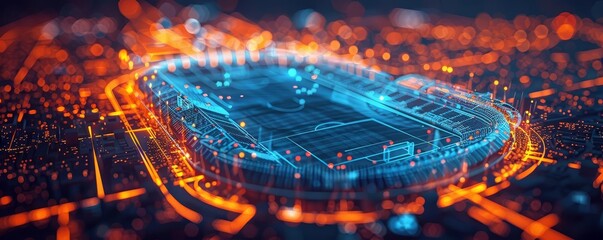 Futuristic digital stadium.