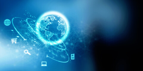 2d illustration Digital Abstract technology background
