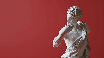 Naklejka premium International Museum Day. the museum collection statue is located at the edge of the image leaving empty space for text and other purposes. good to use for posters, backgrounds