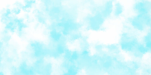 Blue sky with white clouds Abstract nature background of romantic summer. Sunny sky blue light watercolor aquarelle painting brush effect. Fantastic fuzzy and puffy blue sky for design.	

