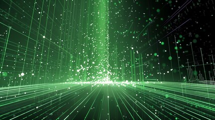 A green screen with a green line that is going up