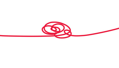 Doodle line art inspired by tangled thread illustration drawing that can be used for sticker, book, scrapbook, icon, decorative, e.t.c cute with red color	