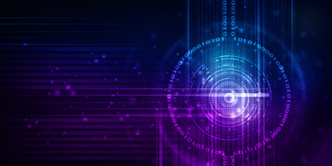 2d illustration Abstract futuristic electronic circuit technology background