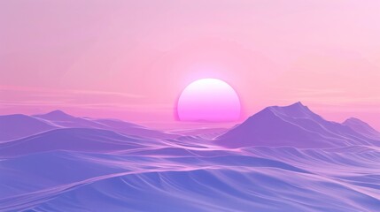 Abstract background of sunrise in pink desert