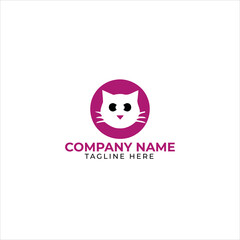 Vector Pet Shop logo design template. Modern animal icon label for store, veterinary clinic, hospital, shelter, business services. Flat illustration background with dog 

