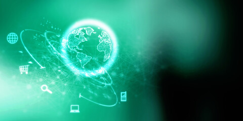 2d illustration Digital Abstract technology background
