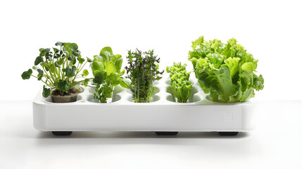 Home hydroponic gardening kits isolated on white background, minimalism, png
