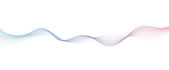 Flowing Dot Wave Pattern Halftone Curve Shape on Transparent Background  