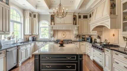 Luxurious white kitchen with modern amenities and sunlight, perfect for home decor and real estate