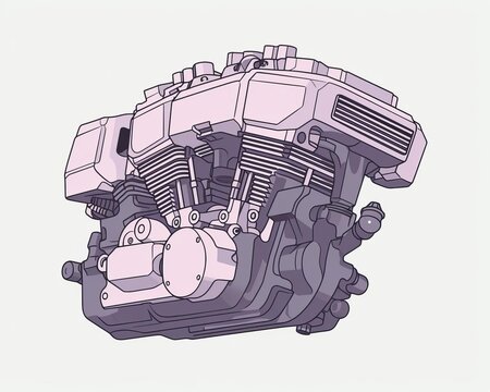 recommend clip art: Harley Davidson Softail Springer detailed line drawing.