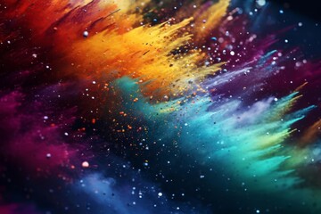 Macro photography styled illustration of colorful dust specks.