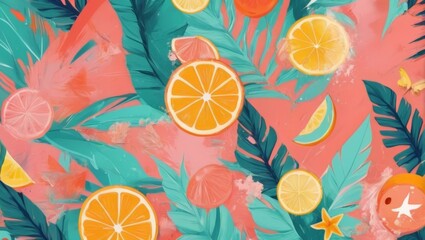 Fototapeta premium Abstract Sun and Wave Interaction Background Suitable for Summer Banner Background