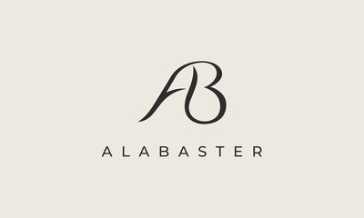 Elegant Letters A and B Monogram. Letter AB Logo Design Template.