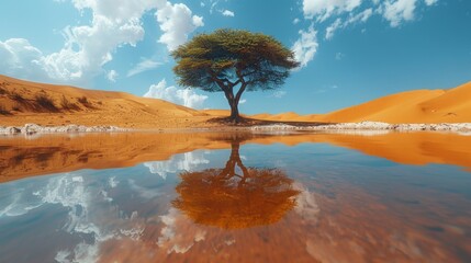 The two different states of a lonely tree reflect the various aspects of life.A Solitary Tree's Journey: Embracing the Duality of Life | 4K HD Wallpaper