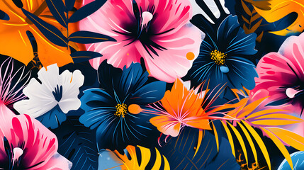 A colorful flower arrangement with a yellow background. The flowers are pink and yellow. The flowers are arranged in a way that they look like they are blooming