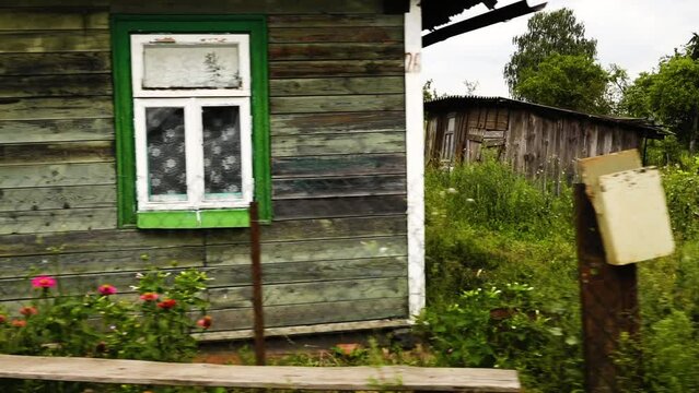 Old and new wooden houses in rural areas.
