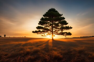 Pine in sunset