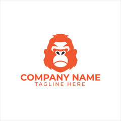 monkey logo design vector template white background
