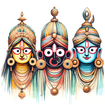 Lord jagannath balabhadra and subhadra vector illustration