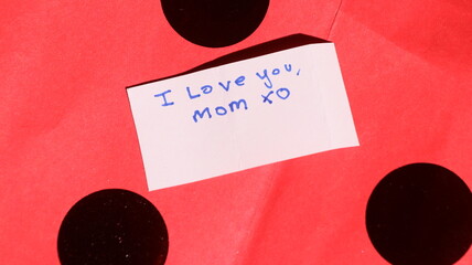I love you mom xo Mothers day appreciation note