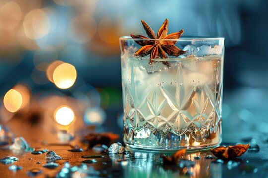 Refreshing Anise-flavored Arak Cocktail | Cold Alcoholic Aperitif with Ouzo Vibe in Bar Setting