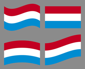 Set of Luxembourg flag icon vector illustration. Isolated collection of flag of Luxembourg.