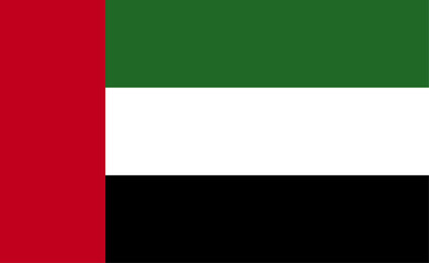 UAE flag vector illustration. The national flag of United Arab Emirates.