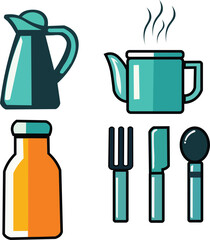 icon about teapots and drinking utensils