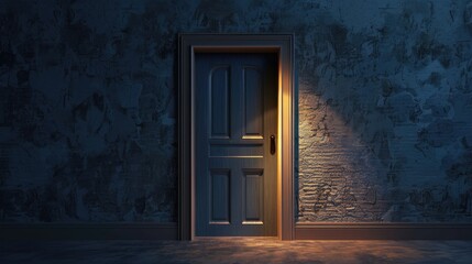 Opportunity Knocks: 3D Illustration with Doorway and Inspiring Saying for Future Potential