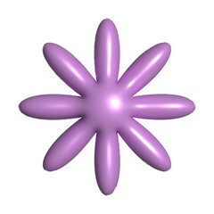 Fototapeta premium 3d bubble shape flower, Y2K style.