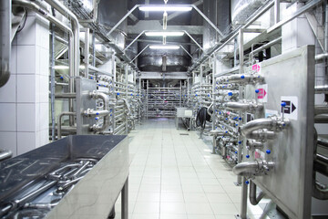 view of the machinery in making beer