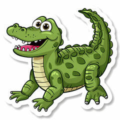 Obraz premium Cute crocodile catoon on a White Canvas Sticker,vector image