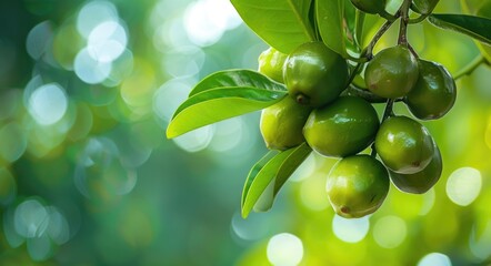 Fresh Tamanu Fruit for Alternative Medicine and Cosmetic Extract. Selective Focus on Beautiful