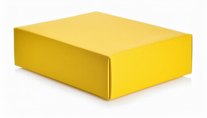 Yellow box mock up isolated on white background