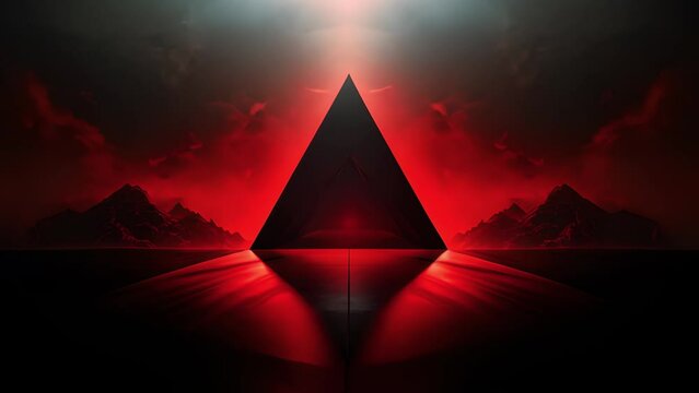red background with a red triangle video footage motion graphic.