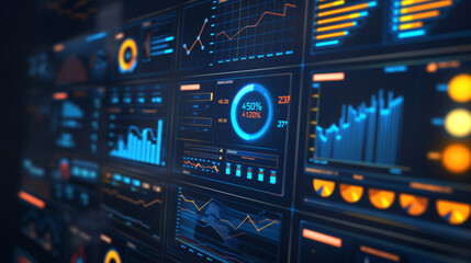 Advanced Data Analytics Dashboard Displaying Real-time Metrics
