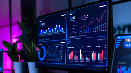 Data Analytics Dashboard with Graphs and Metrics
