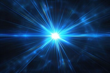 Obraz premium Bright blue star burst on a dark black background, suitable for various designs